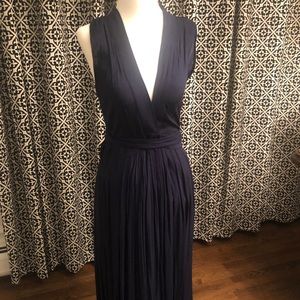 Navy maxi wrap around dress super flattering